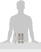 Cole & Mason Battersea Electronic Salt & Pepper Mill Gift Set - One-Button Electric Spice Grinder with Large Grinding Chamber - Adjustable Grind Knob - Electric Kitchen Tool - Stainless Steel