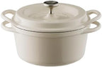 Vermicular Oven Pot | Non-Toxic Enameled Cast Iron Pot | 14cm (0.9 Qt) | Oven-safe | Induction-compatible | Dutch Oven | Made in Japan | Serves 1 | Natural Beige