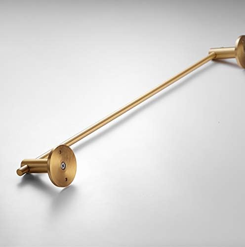 21.6 Inch Towel Bar with 5 S Shaped Hooks,Brass Towel Holder Brushed Gold Towel Rack for Bathroom Kitchen