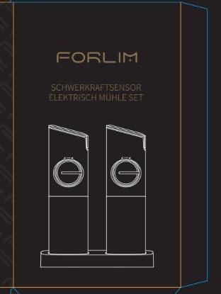 FORLIM Gravity Electric Salt and Pepper Grinder Set, Upgraded Large Capacity, USB Rechargeable Automatic One Hand Operated, Adjustable Coarseness, Auto Dust Lid, LED Light(Stain Steel Black)