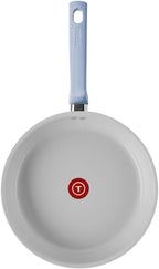 T-Fal Refresh Ceramic Nonstick Cookware Set, 12-Piece Nonstick Cookware, Oven Safe to 350°F, Stockpot, Griddle, Frying Pans, Utensils, Ceramic Pots and Pans Set, Blue