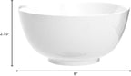 DELLING Ultra-Strong 22 Ounce Soup Bowls, Cereal Bowl, 6 inch Bowls Set, White Ceramic Bowls, White Bowls for Kitchen, Snack Rice Pasta Salad Oatmeal, Set of 6, Dishwasher & Microwave Safe