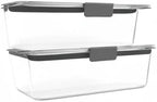 Rubbermaid Brilliance BPA-Free Food Storage Containers with Lids, Airtight Clear Set of 2 (9.6 Cup), Ideal for Lunch, Meal Prep, and Leftovers