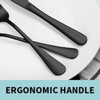 65PCS Silverware Set for 8 with Flatware Drawer Organizer, Stainless Steel Cutlery Set with Steak Knives, Include Spoons and Forks Set & Serving Utensils, Mirror Polished, Black