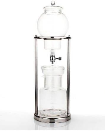 Nispira Luxury Ice Cold Brew Dripper Coffee Maker in Stainless Steel and Borosilicate Glass, 1000 ml Silver