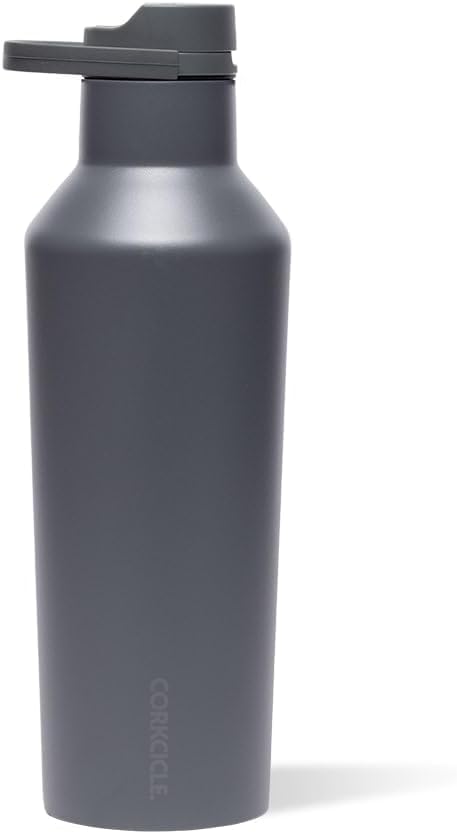 Corkcicle Sport Canteen Insulated Tumbler, Flint, 20 oz – Reusable Water Bottle Keeps Beverages Cold for 25 Hours & Hot 12 Hours – Cupholder Friendly Tumbler with Screw-On Cap