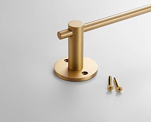 21.6 Inch Towel Bar with 5 S Shaped Hooks,Brass Towel Holder Brushed Gold Towel Rack for Bathroom Kitchen