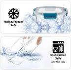 GC Glass Food Storage Containers with Airtight Lids-Glass Meal Prep Containers/Bento Box/Microwave Freezer Dishwasher Safe-Glass Lunch Box for Kitchen,Stackable,Large Capacity, BPA Free