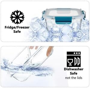 GC Glass Food Storage Containers with Airtight Lids-Glass Meal Prep Containers/Bento Box/Microwave Freezer Dishwasher Safe-Glass Lunch Box for Kitchen,Stackable,Large Capacity, BPA Free