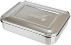 LunchBots Large Cinco Stainless Steel Lunch Container - Five Section Design Holds a Variety of Foods - Metal Bento Box - Dishwasher Safe - Stainless Lid