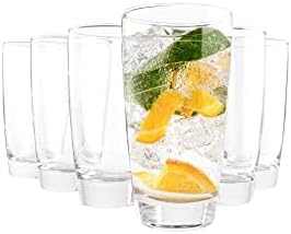 Vikko 16.4 Ounce Water Tumblers | Large All Purpose Drinking Glasses – Thick and Durable Construction – Beautiful Design – Heavy Base – Dishwasher Safe– Set of Six Tall Glass Tumblers