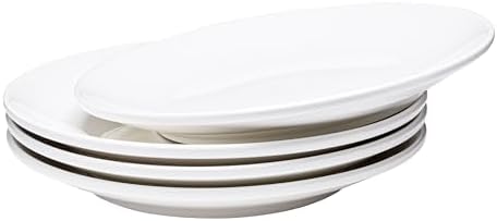 Vikko Dinner Plate, Set of 4 White Plates, Ceramic Dinner Plates Set, Stackable 11 Inch Extra Large Dinner Plates for Every Day and Special Occasion, Restaurant Style, Dishwasher Safe, Microwave Safe