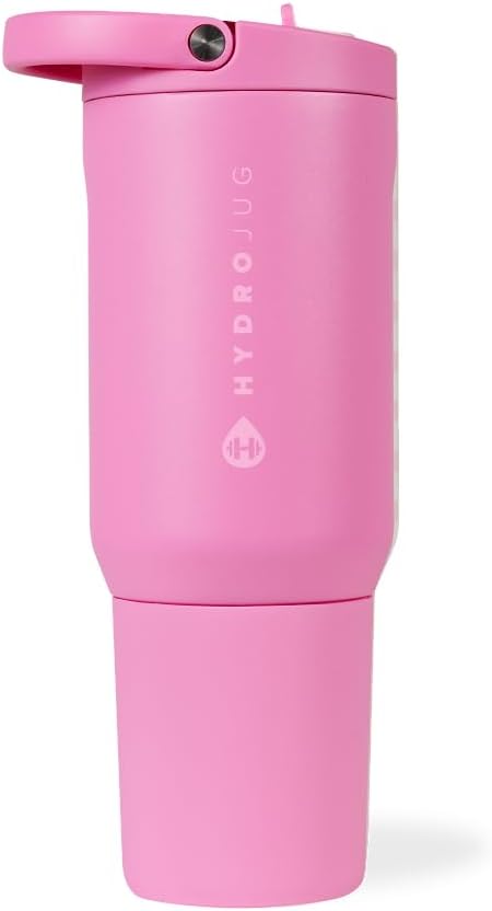 HydroJug Sport - Stainless Steel Tumbler with Straw, Vacuum Insulated, 20oz Leakproof Water Bottle, Ergonomic Design, Reusable, Dishwasher Safe, Rubber Base, Durable for Gym or Outdoors, Taffy