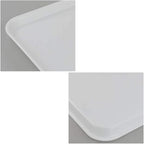 White Large Plastic Fast Food Serving Tray, Rectangle, 6 Packs