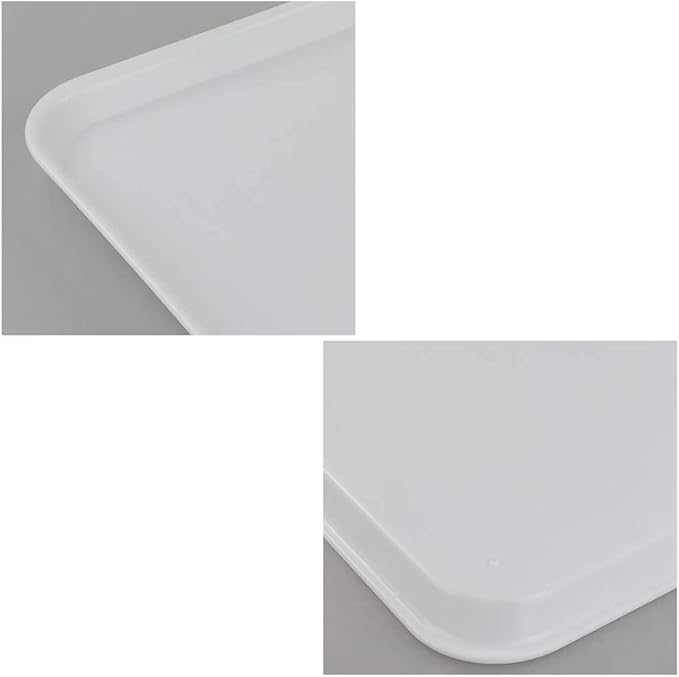 White Large Plastic Fast Food Serving Tray, Rectangle, 6 Packs