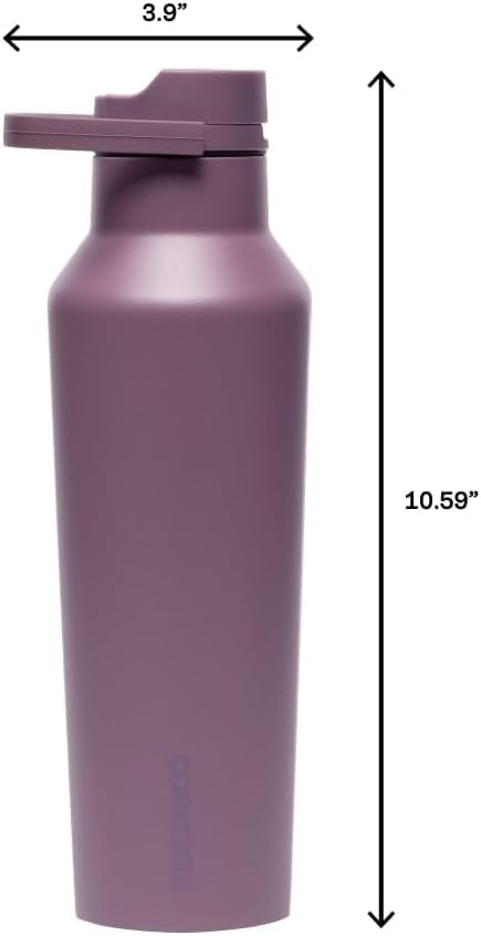Corkcicle Classic Sport Canteen Insulated Water Bottle - Keeps Beverages Cold 25 Hours - Triple Insulated - Summer Drinkware Gift - Keeps Drinks Ice Cold - Leak-Proof Cap - 20 oz - Mauve