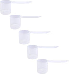 Plastic Measuring Scoop, 4 Tablespoon (67 cc | 67 mL) Long Handle Spoons for Powders, Granules, Coffee, Pet Food, Baking Supplies, Protein and Other Dry Goods, BPA Free (Set of 5)