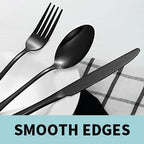 65PCS Silverware Set for 8 with Flatware Drawer Organizer, Stainless Steel Cutlery Set with Steak Knives, Include Spoons and Forks Set & Serving Utensils, Mirror Polished, Black