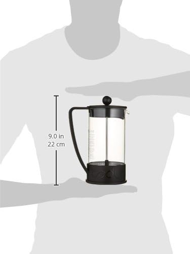 Bodum 34oz Brazil French Press Coffee Maker, High-Heat Borosilicate Glass, Black - Made in Portugal