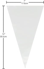Keenpioneer Piping Bag - Disposable Cake Decorating Bag 100 Count, 12 inch, Clear