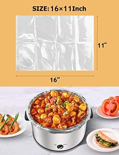 FASOZUKA Slow Cooker Liners 40×Cooking Bags Small Size Disposable Pot Liners, Fit 1QT to 3QT for Slow Cooker Cooking Trays Suitable for Oval & Round Pots 11"x 16", 40 Liners (40)