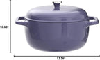 Lodge 6 Quart Enameled Cast Iron Dutch Oven with Lid – Dual Handles – Oven Safe up to 500° F or on Stovetop - Use to Marinate, Cook, Bake, Refrigerate and Serve – Lilac