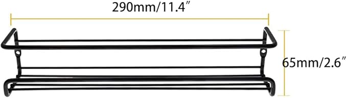 4 Pack Spice Rack Organizer, Wall Mount Spice Rack Organizer,Screw or Adhesive Hanging Spice Rack, Black