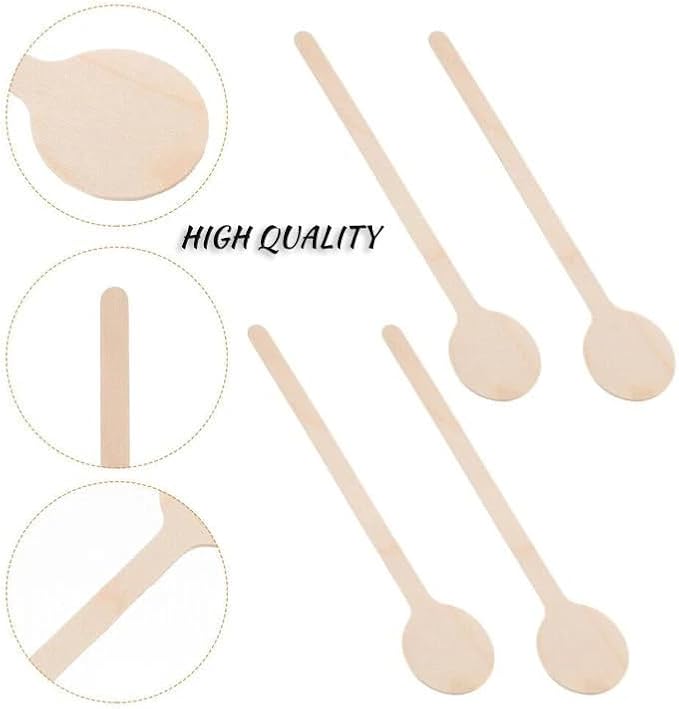 Generic 100-500 PCS Personalized Wooden Drink Stirrers, Custom Disposable Coffee Stir Sticks with Round Ends, Favor Decor for Wedding/Party/Business/Gift, Coffee Stirrer or Cupcake Picks