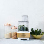 Cuisinart Food Processor 14-Cup Vegetable Chopper for Mincing, Dicing, Shredding, Puree & Kneading Dough, White/Gold Stainless Steel, DFP-14WGY