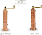 The Original Greek Pepper Mill 9 Inch Tall | European Pepper Mill Grinder with Crank Handle | Manual Pepper Grinder | Peppercorns Refillable - Copper…