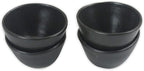 RoRo Handmade Matte Black Ceramic Conical Sauce Bowls - 3 Ounce, Set of 4, Elegant Artisan Crafted Dishes for Dips, Spices, and Condiments, Lead-Free and Cadmium-Free