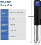 Inkbird WIFI Sous Vide Machine ISV-100W| 1000W Sous-Vide Cooker Immersion Circulator with 14 Preset Recipes on APP and Thermal Immersion, Fast-Heating with Timer (Sous Vide +Vacuum Sealer Machines)