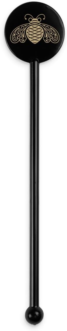 5.5" Custom Black Disc-Top Stirrer – Personalized Drink Stir Sticks with Full-Color Printing – Sleek Bar & Coffee Stirrers – 50 Pack