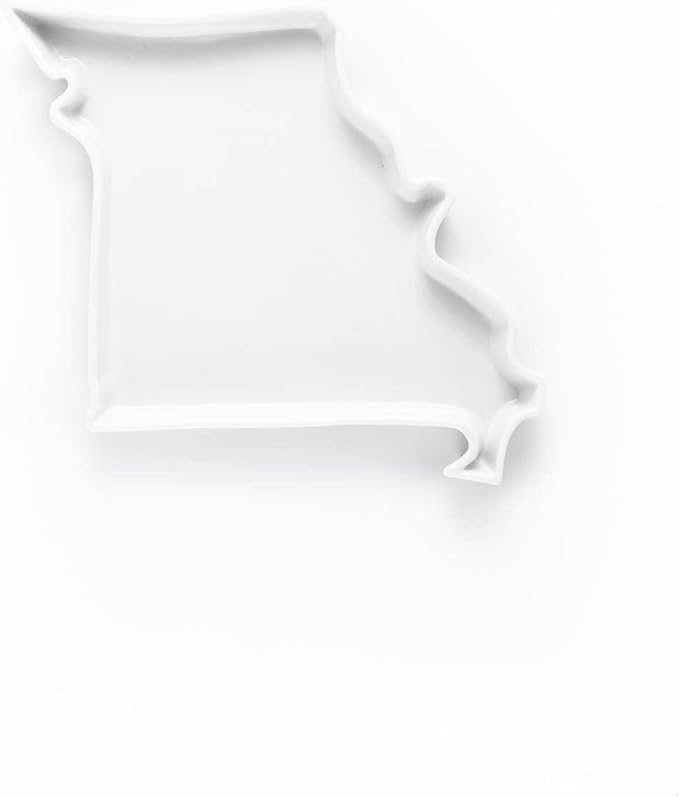 Missouri Shaped Baking Dish Serving Platter or Decorative Tray Charming Porcelain Bakeware Oven Microwave and Dishwasher Safe