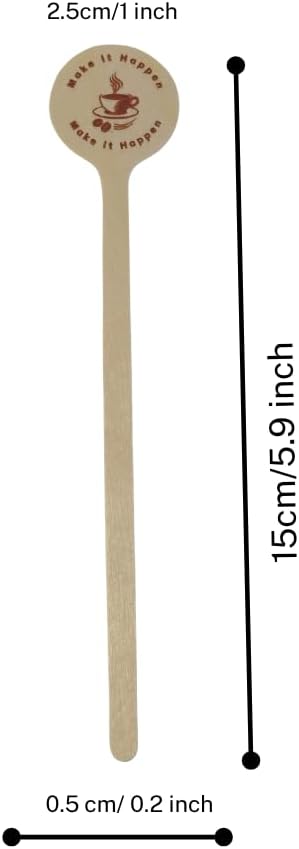 Coffee Stir Sticks 100-Pack (5.9”) – Premium Eco-Friendly, Compostable & Disposable Wooden Stirrers with Round Ends for Hot & Iced Coffee, Tea, Bars, Cafés & Offices