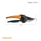 Fiskars Bypass Pruning Shears, Branch Cutter with 5/8" Cut Capacity, Garden Shears with Sharp Steel Blade, Rust Resistant, Ergonomic Pruners with Comfort Handle and Safety Lock, Gardening Hand Tools