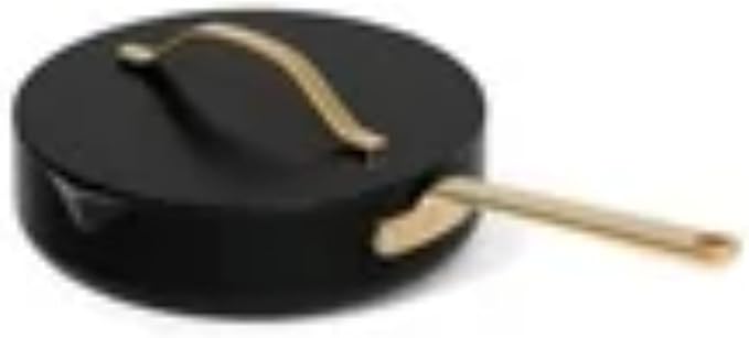 Beautiful 12pc Ceramic Non-Stick Cookware Set by Drew Barrymore, Pots & Pans with Lids, Dishwasher‑Safe,Soft‑Touch Handles, Even‑Heat Base.