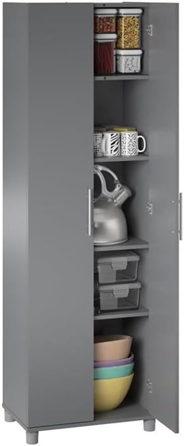SystemBuild Camberly 24" Utility Storage Cabinet in Graphite Gray