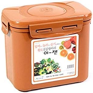 e-jen Premium Kimchi, Sauerkraut Container Probiotic Fermentation with Inner Vacuum Lid (Earthenware Brown, 0.45 gal/ 1.7L)