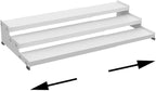 Premium Spice Rack Organizer for Countertops - tiered spice rack organizer for cabinet, spice jars, oil bottles and utensils 1 Pack White (modern rust-resistant design)