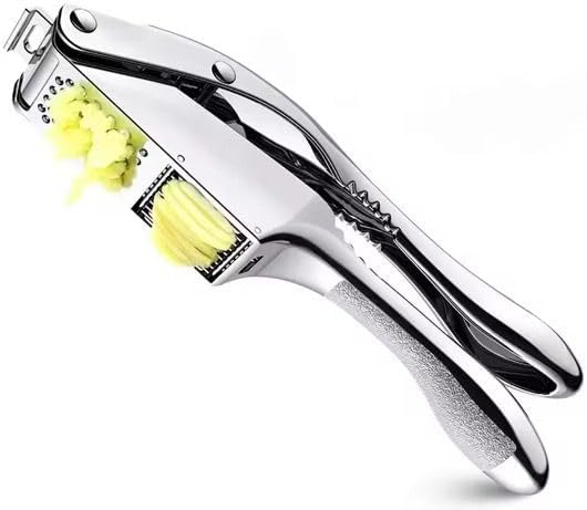 Premium 3-in-1 Garlic Press & Slicer – Heavy-Duty Kitchen Tool, Rust-Proof & Easy to Squeeze! Crush, Slice & Mince Garlic, Ginger and Nuts Effortlessly – Dishwasher Safe & Durable.