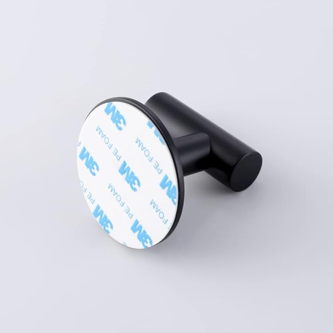 Adhesive Hooks 304 Stainless Steel Robe Hook Holder Heavy Coat Hook for Bathroom Kitchen Livingroom Garage Hotel Brushed Finish 2pcs (Matte Black)
