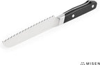 Misen Serrated Bread Knife – High-Carbon Japanese AUS8 Steel – Effortless Slicing of Bread, Pastries, and Fruits – Razor-Sharp Edge and Durable Blade with Ergonomic Handle - 5", Black
