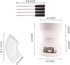 Fondue Pot Set,Ceramic Butter Warmer Set with 4 Forks and 4 Dishes,Cheese Fondue Pot,Fondue Pot Melting Pot Set,Melt Hot Pot Bowl Set For Cheese Chocolate Butter Caramel