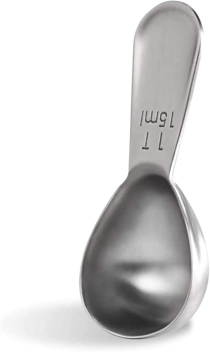 18/8 Stainless Steel Coffee Scoop: U-Taste 1 Tablespoon Metal Measuring Spoon, Short Handled Measure Scooper for Ground Coffee, Bean, Espresso, Powder, for Canister (Silver, 1Tbsp/15ml)
