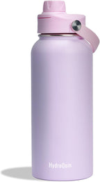 32oz Water Bottle with Comfort Grip Handle, Gym Water Bottle, Insulated Steel Water Bottle with Wide Mouth, No Straw