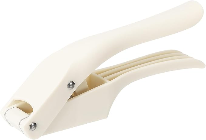 uxcell Garlic Press, 7.5 Inch Stainless Steel Garlic Slicer Crusher Tool Kitchen Utensil for Home Cooks and Professional Chefs, White