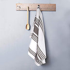 Urban Villa Kitchen Towels 100% Cotton Pack of 6, Highly Absorbent Quick Drying Super Soft Premium Dish Towel for kitchen with Hanging Loop Hand & Tea Towels - 20x30 Inch, (Dove Grey & White, Striped)