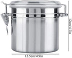 Stainless Steel Airtight Canister for Kitchen, Large Flour Coffee Bean Tea Cereal Sugar Cookie Metal Food Storage Canisters with Clear Lid and Sturdy Locking Clamp,tea tin co