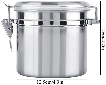 Stainless Steel Airtight Canister for Kitchen, Large Flour Coffee Bean Tea Cereal Sugar Cookie Metal Food Storage Canisters with Clear Lid and Sturdy Locking Clamp,tea tin co
